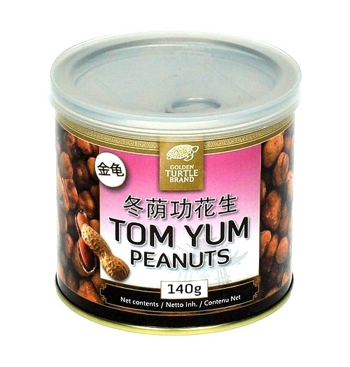 Snack di arachidi ricoperte gusto Tom Yum - Golden Turtle 140g.